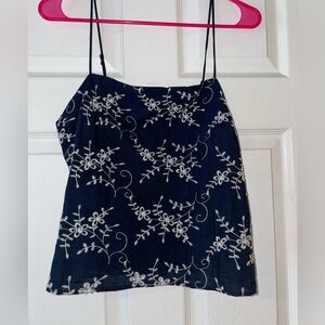 Floral embroidered crop top